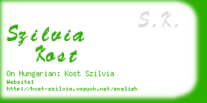 szilvia kost business card